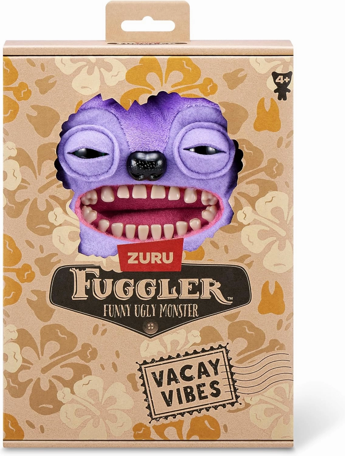 Vacay Vibes by ZURU, Funny Ugly Monster, Plush, Collectible, Toy (Greedy Grinner - Purple)