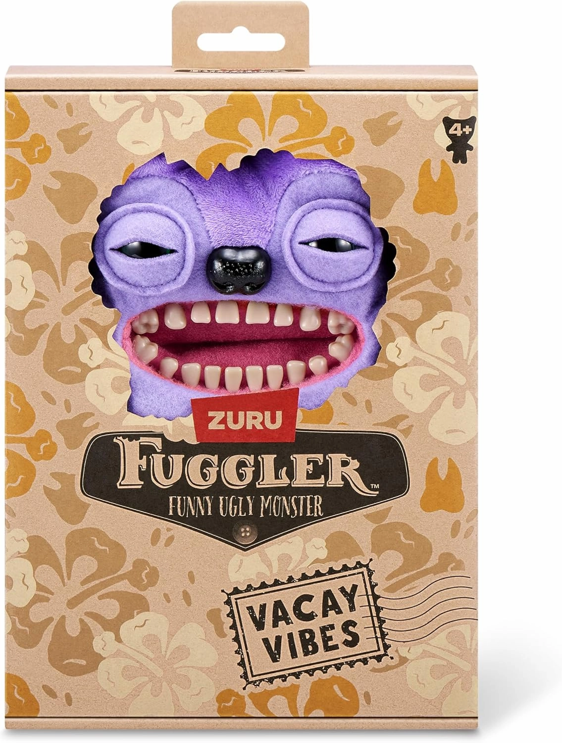 Vacay Vibes by ZURU, Funny Ugly Monster, Plush, Collectible, Toy (Greedy Grinner - Purple)