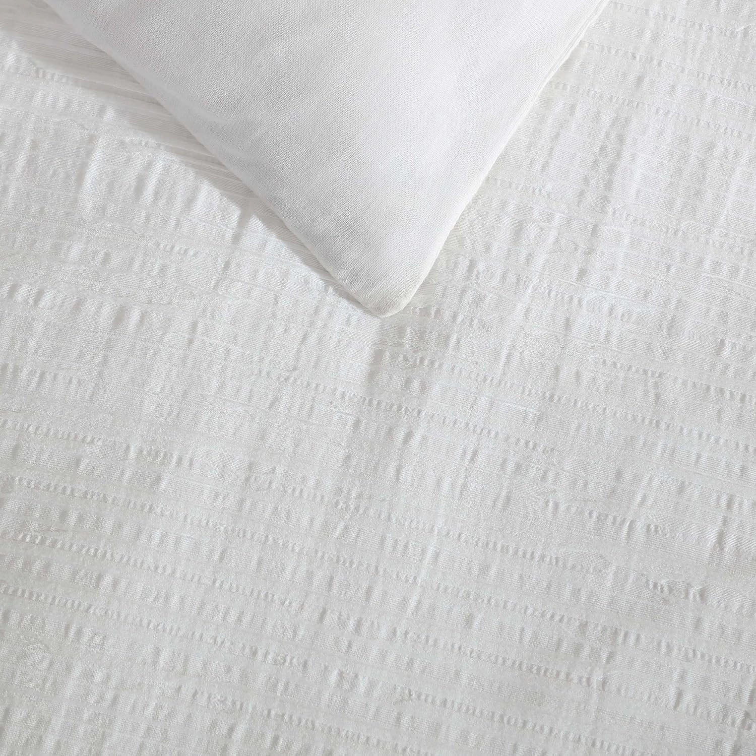 Vera Wang - Duvet Cover Set, Super Soft Textured Bedding with Matching Shams, Chic Room Essentials (Bark White, King)