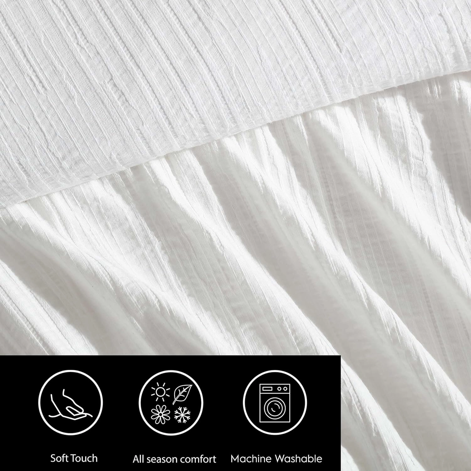 Vera Wang - Duvet Cover Set, Super Soft Textured Bedding with Matching Shams, Chic Room Essentials (Bark White, King)