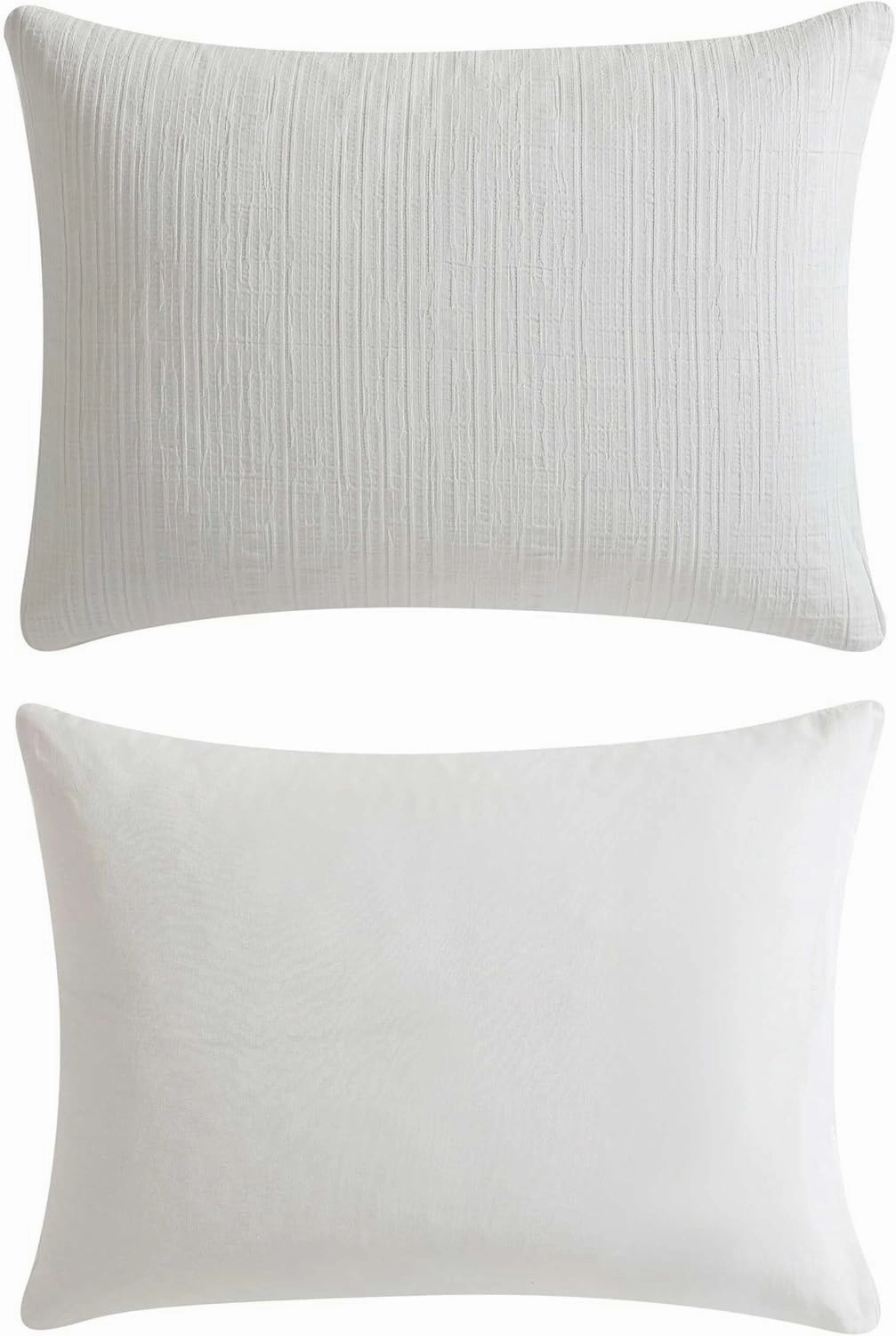 Vera Wang - Duvet Cover Set, Super Soft Textured Bedding with Matching Shams, Chic Room Essentials (Bark White, King)