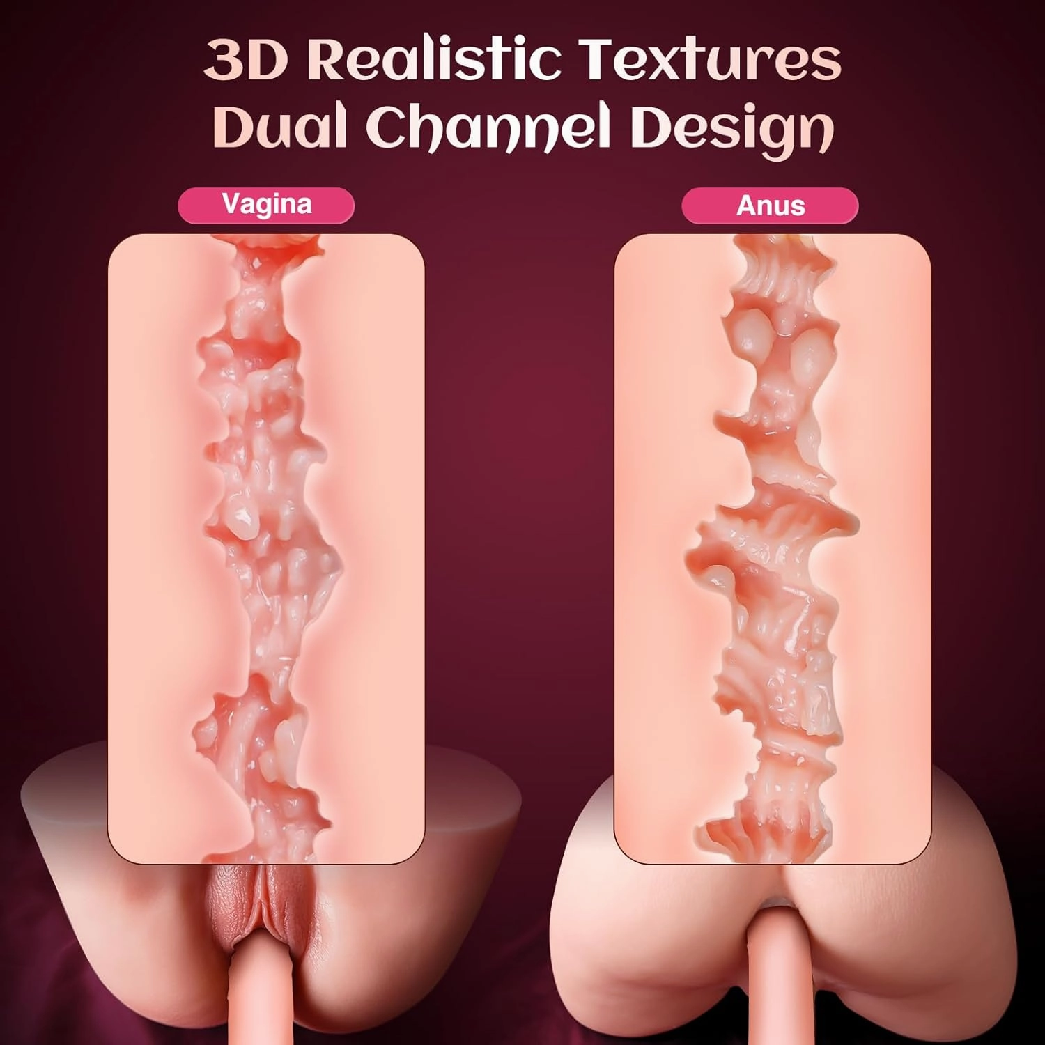 Vibrating Sex Doll Male Sex Toy for Men, BIG SHOCKED Automatic Male Masturbator Mens Sex Dolls Electric Pocket Pussy Fleshy Stroker Sex Toys & 12 Vibration Adult Toys 3D Lifelike Soft Butt Vagina Anal