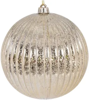 Vickerman 6" Champagne Shiny Lined Mercury Ball Ornament, 4 per Bag.