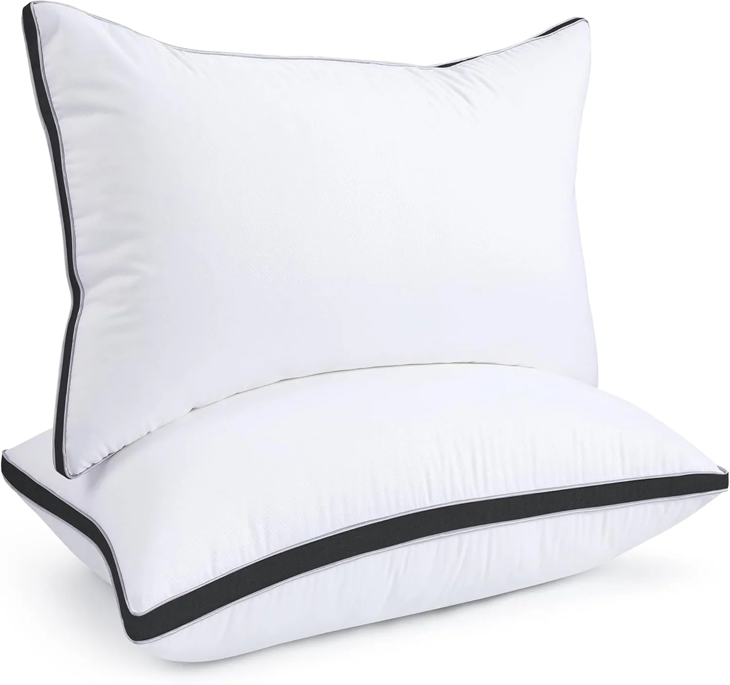 viewstar Pillows Queen Size Set of 2, Hotel Quality Cooling Down Alternative Gusseted Bed Pillows for Side, Back, or Stomach Sleepers, Black
