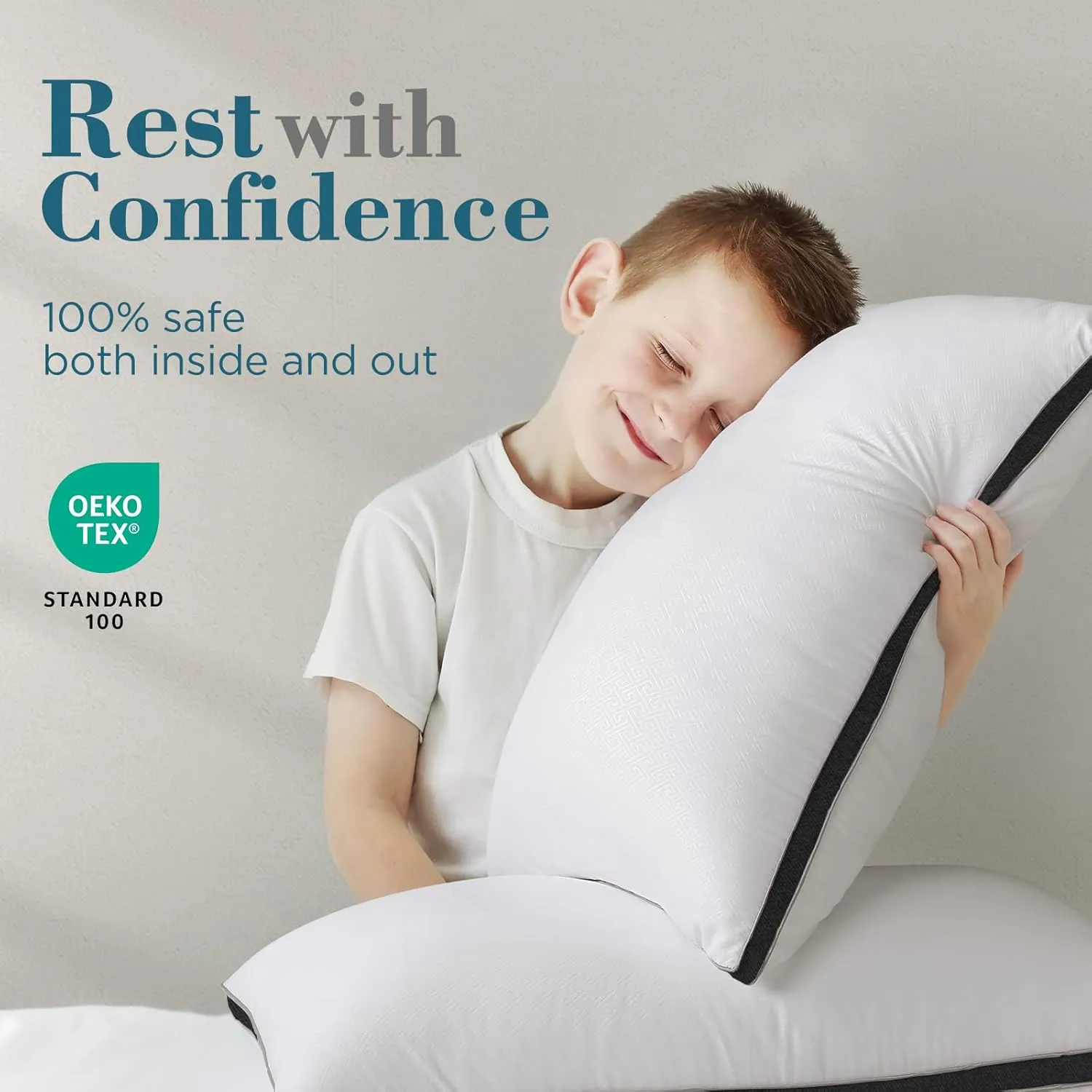 viewstar Pillows Queen Size Set of 2, Hotel Quality Cooling Down Alternative Gusseted Bed Pillows for Side, Back, or Stomach Sleepers, Black