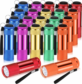 VIHOSE 20 Pcs Mini Flashlights Bulk, Bright Aluminum Handheld Flash Light with Lanyard Small LED Flashlights for Night Reading Emergency Hurricane Camping Hiking, Batteries Not Included(Bright)