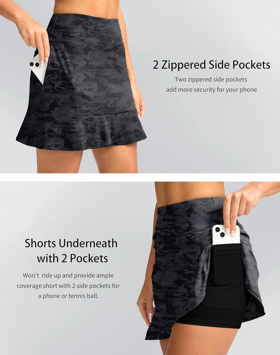 Viodia 16" Golf Skorts for Women High Waisted Tennis Skirt Athletic Skorts Skirts for Women Built-in Shorts with 5 Pockets