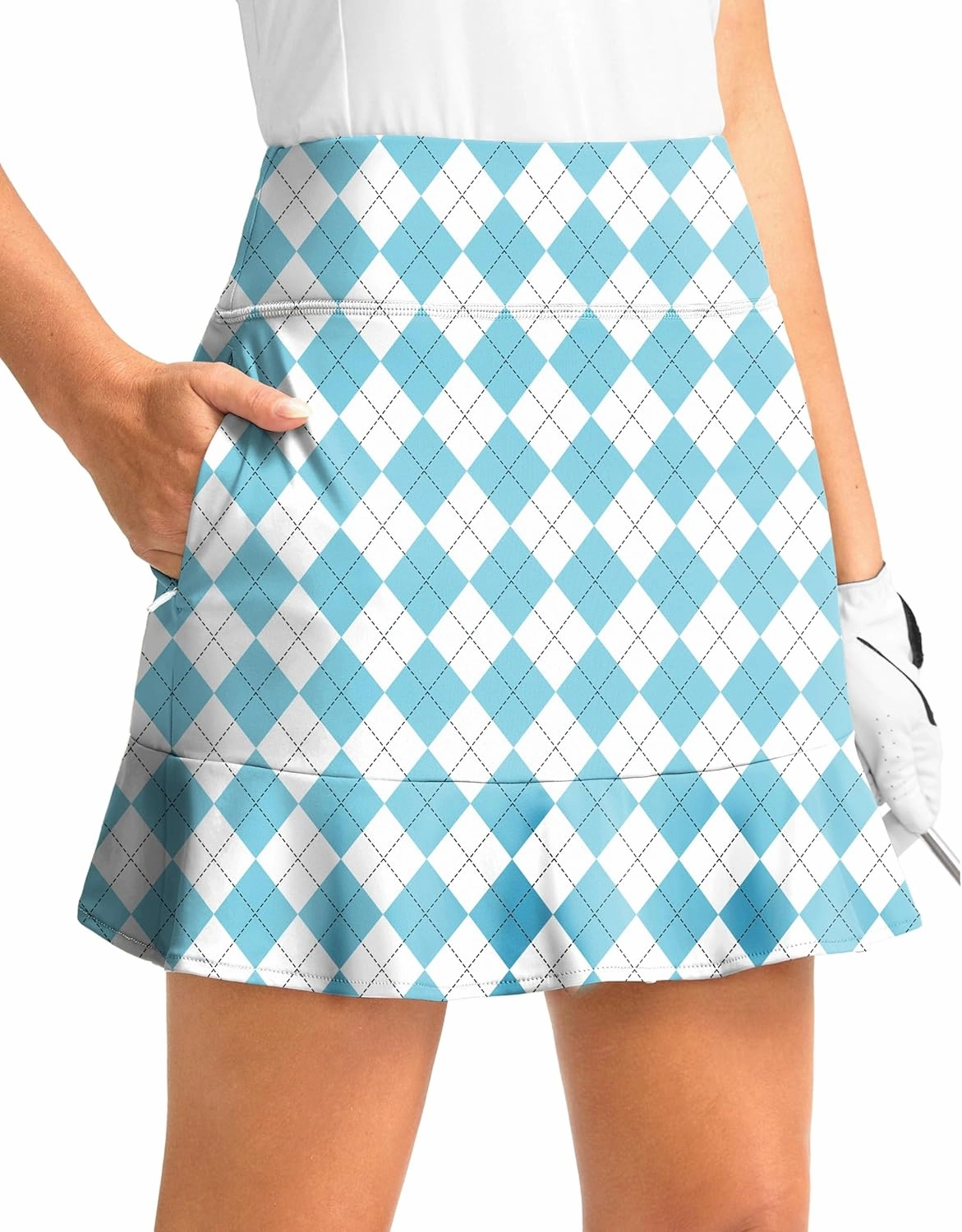 Viodia 16" Golf Skorts for Women High Waisted Tennis Skirt Athletic Skorts Skirts for Women Built-in Shorts with 5 Pockets
