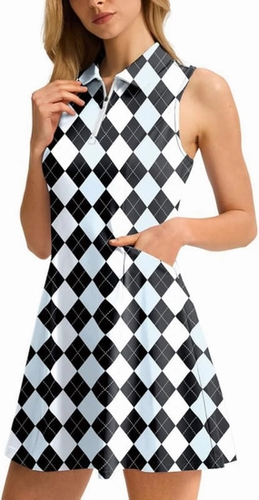 Viodia Women's Tennis Golf Dress with Shorts Pickleball Exercise Workout Athletic Dresses for Women with Zipper Pockets