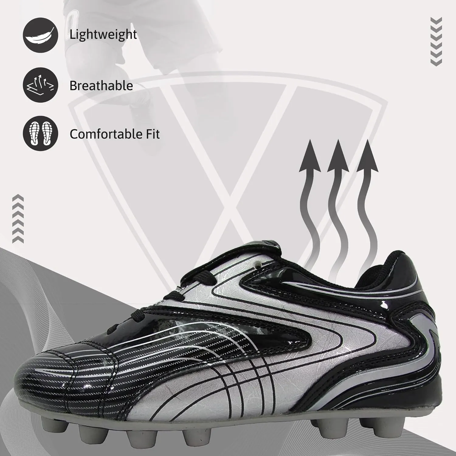 Vizari Soccer Cleats Boys Girls | Youth Firm Ground Football Shoes | Athletic Outdoor Training & Match