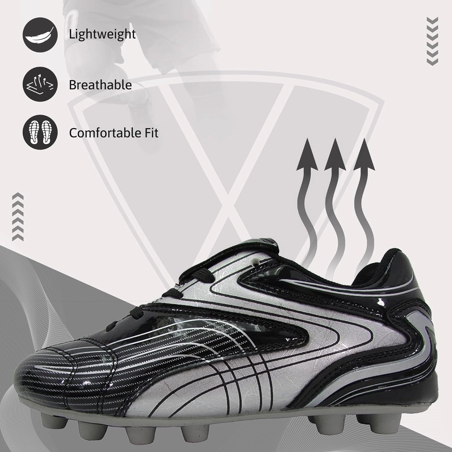 Vizari Soccer Cleats Boys Girls | Youth Firm Ground Football Shoes | Athletic Outdoor Training & Match