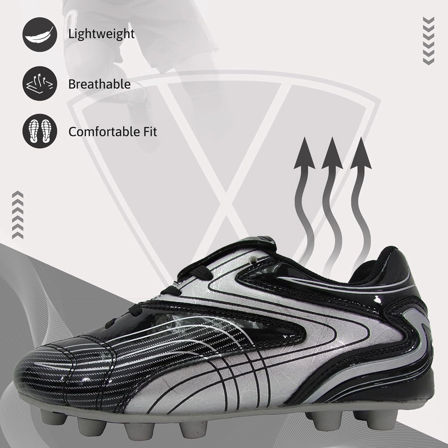 Vizari Soccer Cleats Boys Girls | Youth Firm Ground Football Shoes | Athletic Outdoor Training & Match