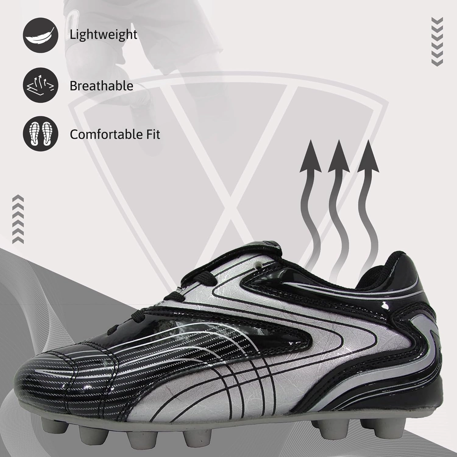 Vizari Soccer Cleats Boys Girls | Youth Firm Ground Football Shoes | Athletic Outdoor Training & Match