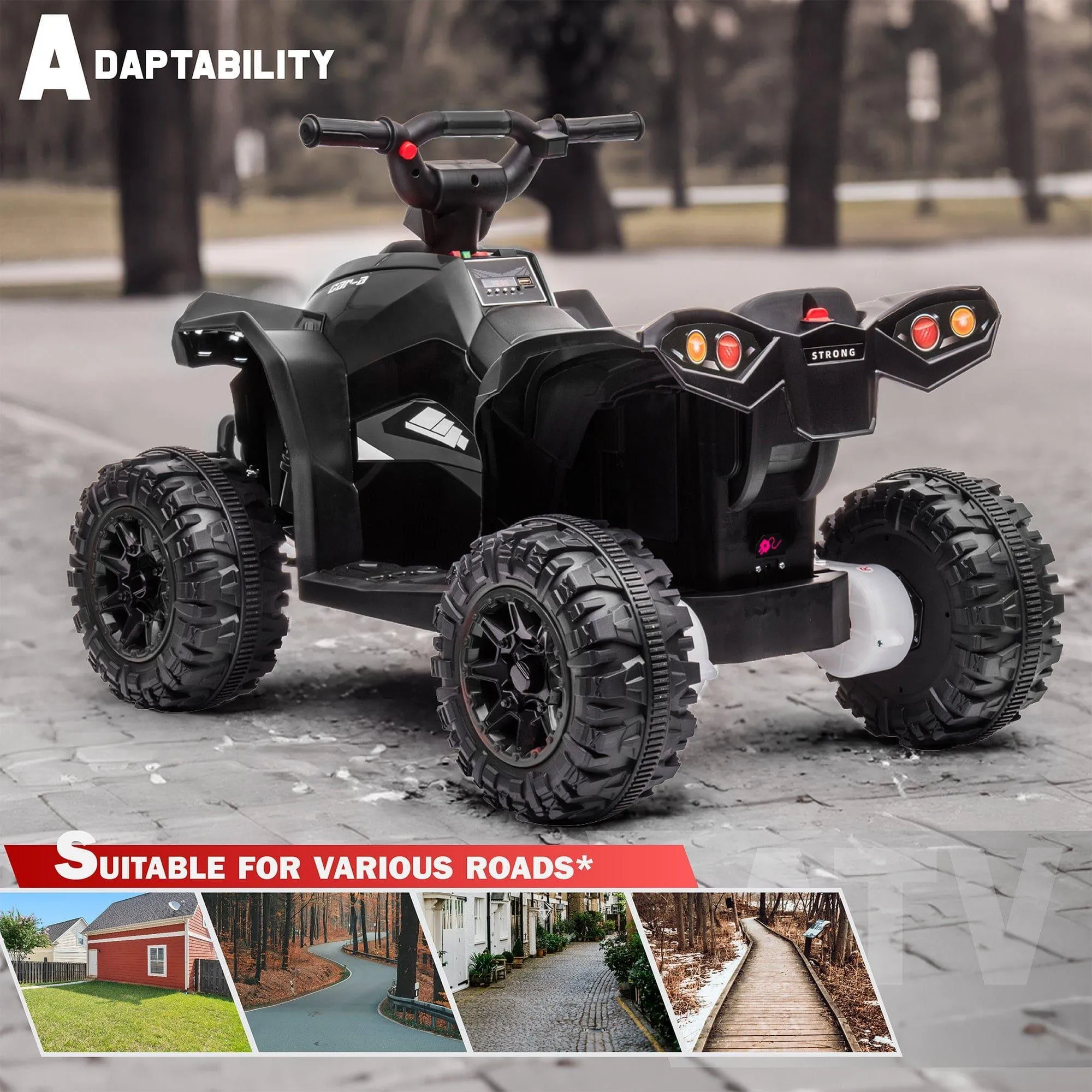 Voltz Toys 12V ATV Off-Road Ride On Car Toy for Kids with Realistic Lights and MP3 Player