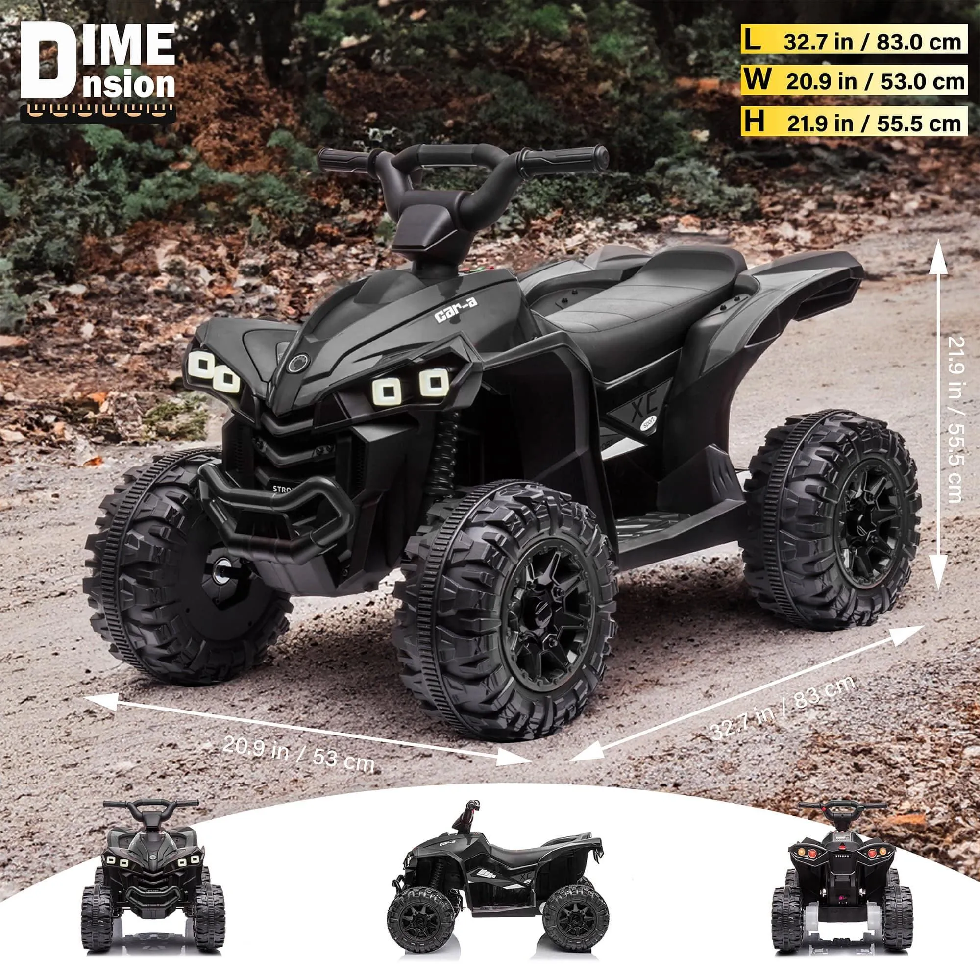 Voltz Toys 12V ATV Off-Road Ride On Car Toy for Kids with Realistic Lights and MP3 Player