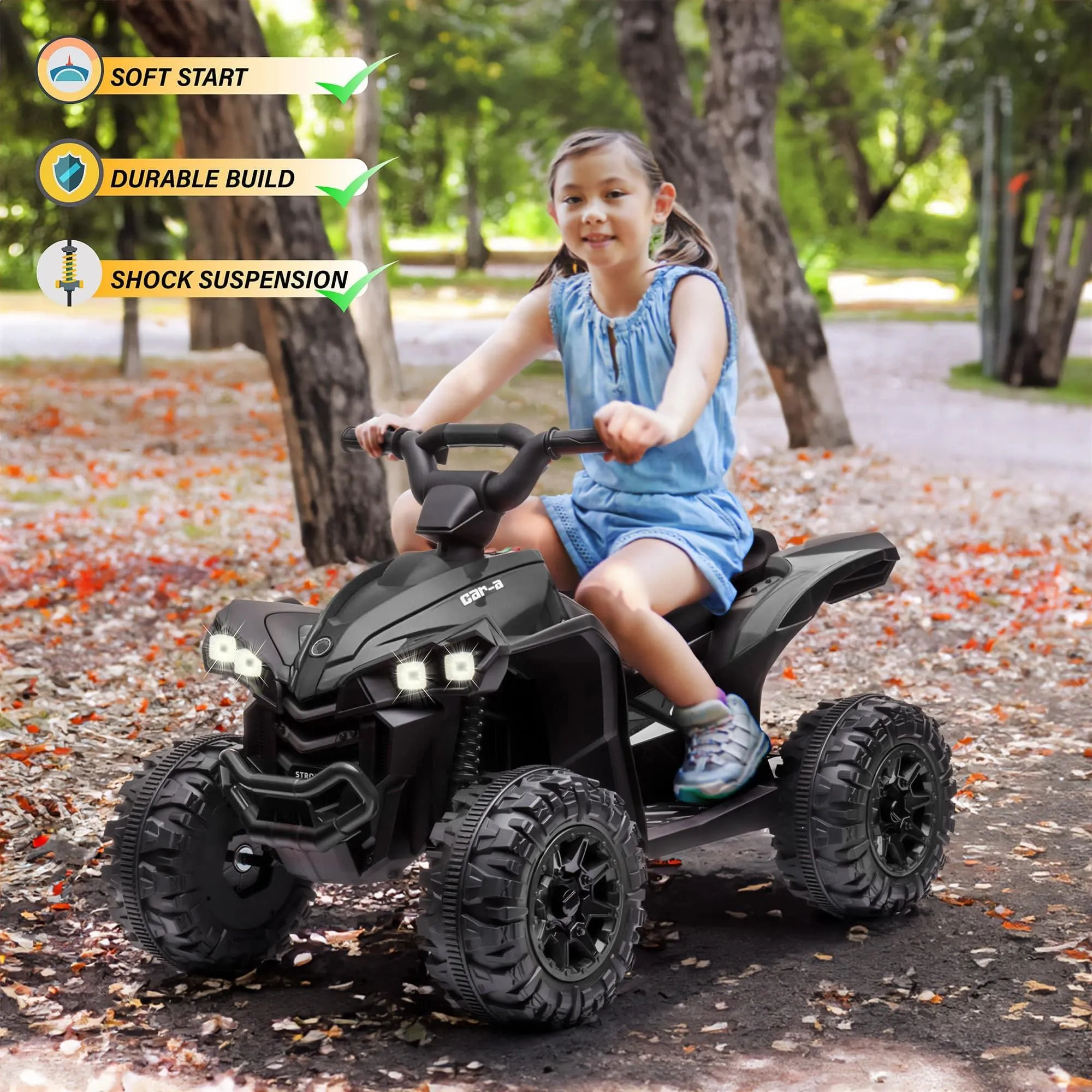 Voltz Toys 12V ATV Off-Road Ride On Car Toy for Kids with Realistic Lights and MP3 Player