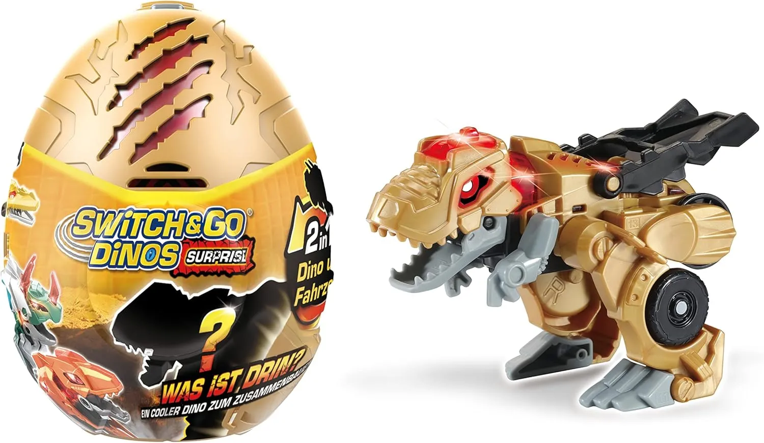 Vtech Switch and Go Dinos Surprise Egg - Surprise Egg with Dino Car Transformer - 2-in-1 Toy with Sound and Light Effects - For Children Aged 3-8 Years