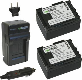 Wasabi Power BP-807, BP-808, BP-809 Battery (2-Pack) and Charger for Canon FS21, FS22, FS31, FS40, FS200, FS300, FS400, VIXIA HF G10, HF G20, HF M30, HF M31, HF M32, HF M40, HF M41, HF M300, and More