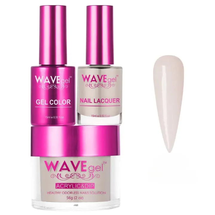 WAVEGEL Soak-Off Gel, Nail Lacquer & Acrylic/Dip Powder Matching Set - Princess Collection - #006 Natural Oatmeal
