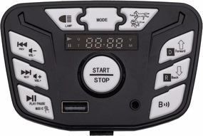 weelye JR1927M-Z Black Children's Electric Vehicle Power Supply Central Control Switch Multi-Function Bluetooth Connection Music Power Display Center Panel Electric Toy Car Replacement Parts