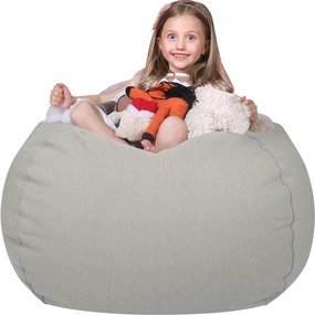 Wekapo Stuffed Animal Storage Bean Bag Chair Cover for Kids | Stuffable Zipper Beanbag for Organizing Children Plush Toys Large Premium Cotton Canvas (Solid Grey, XX-Large)