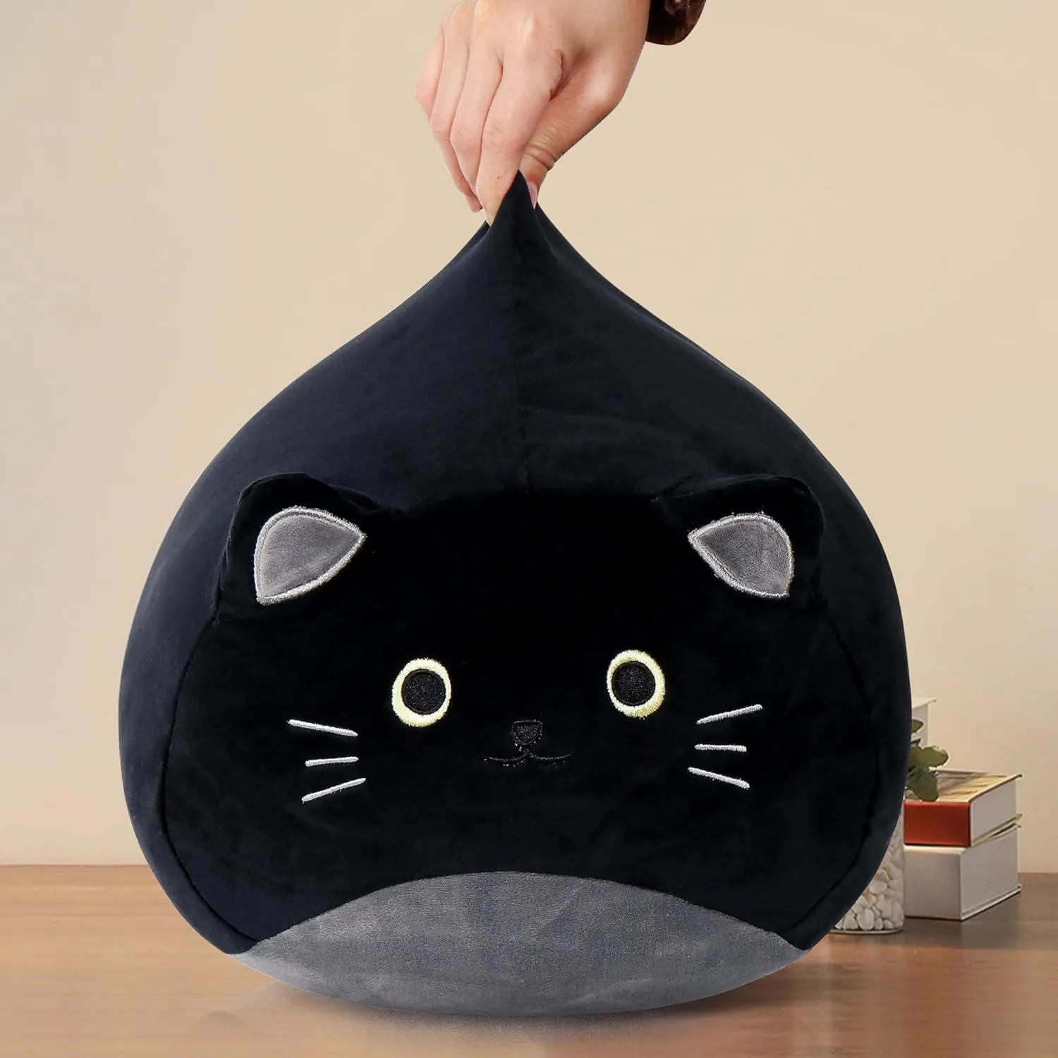 Wepop Black Cat Stuffed Animal Plush Toys, 20 in Cute Cat Plush Throw Pillows Soft & Cuddly Plushies Dolls Gifts for Boys Girls