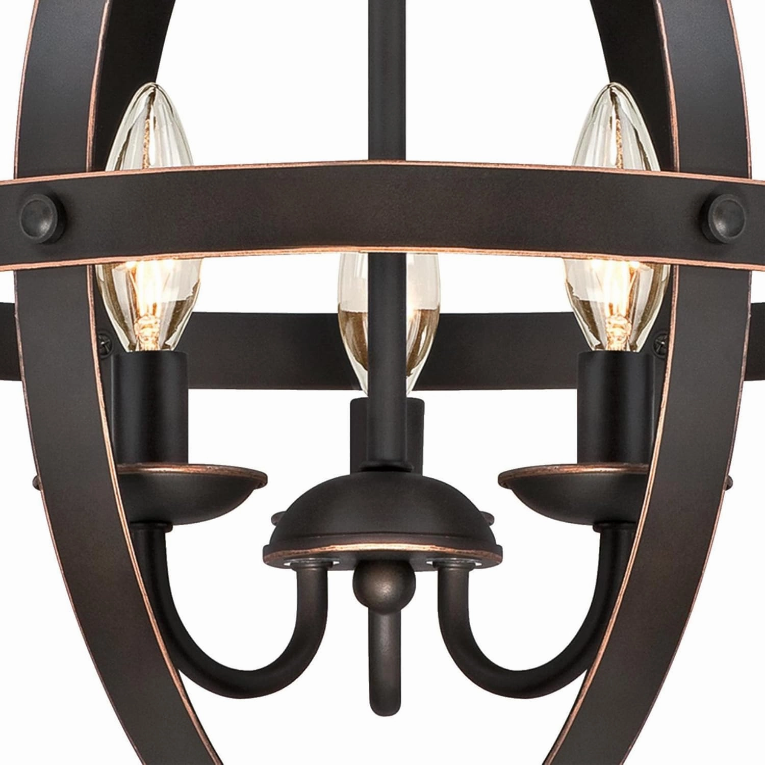 Westinghouse 6341800 Stella Mira Three-Light Pendant, Oil Rubbed Bronze Finish with Highlights