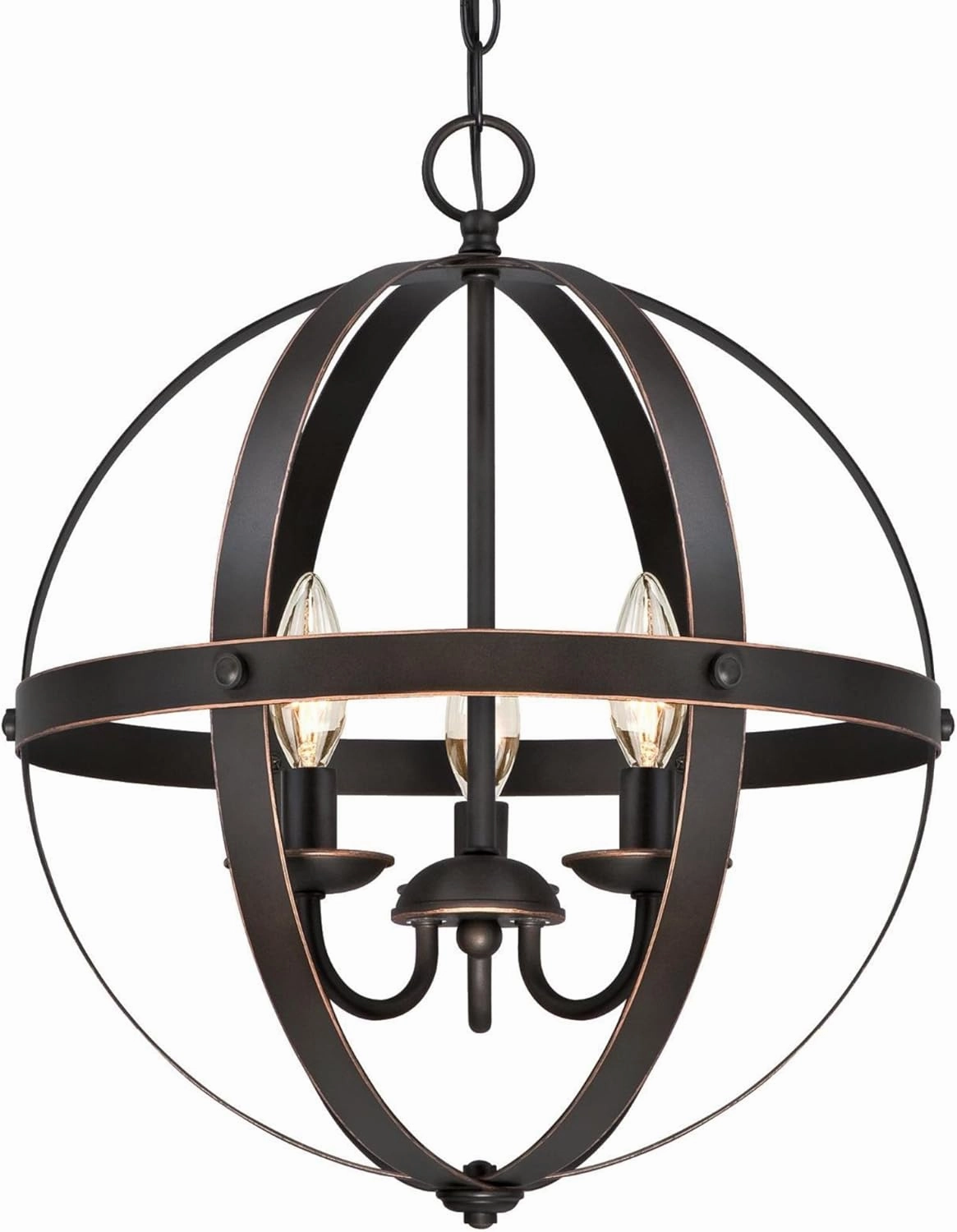 Westinghouse 6341800 Stella Mira Three-Light Pendant, Oil Rubbed Bronze Finish with Highlights