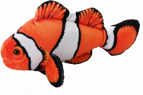Wild Republic Coral Reef, Clownfish, Stuffed Animal, 6 inches, Gift for Kids, Plush Toy, Fill is Spun Recycled Water Bottles