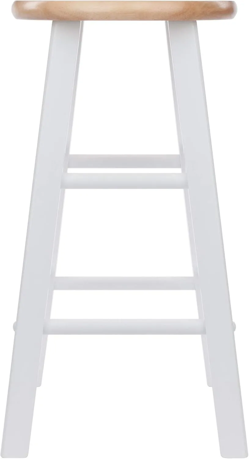 Winsome Element Counter Stools, Natural & White, 24", 2 Piece Set