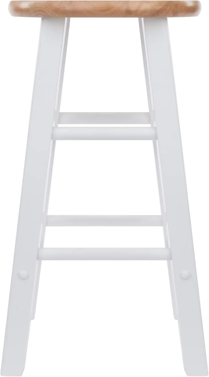 Winsome Element Counter Stools, Natural & White, 24", 2 Piece Set