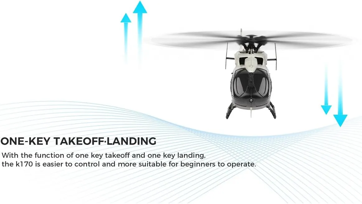 WL-K160 EC-145 RC Helicopter Model for Adults, 160-Class 2.4G 4CH Flybarless Scale Remote Control Helicopter with 4 Airscrews and Adjustable Throttle and 3 Batteries(RTF Version)