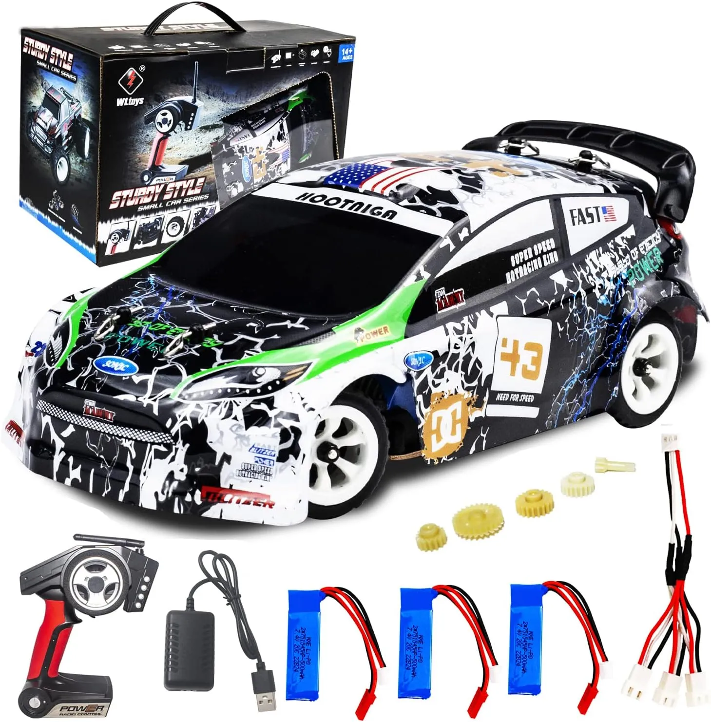 Wltoys K989 RC Drift Car 3pcs Upgraded 500mah Battery 1/28 RC Car 2.4G Remote Control Cars 4WD Tabletop Drift Rc Car 30km/h Mini Car for Kids Gifts