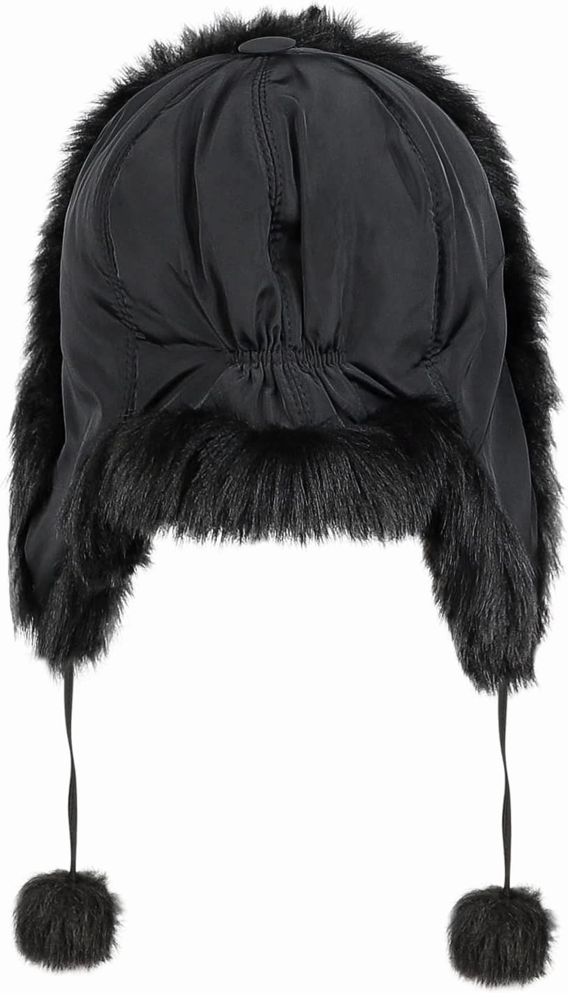 Women Fashion Trapper Hat Girl Winter Skiing Hat Ear-Flap Faux Fur Warm Aviator Hat Windproof Russia Hooded with Furry Ball