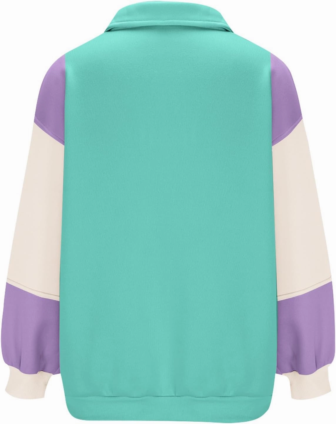 Women's Button Oversized Sweatshirt Pullover Color Block Hoodies Long Sleeve 2024 Fall Fashion Sweaters