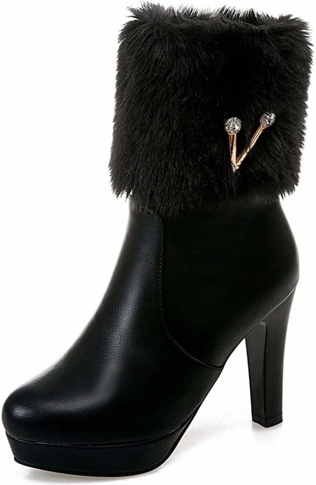 Women's Fur Lined Christmas Ankle Boots