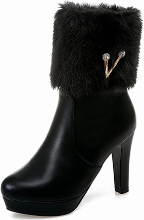 Women's Fur Lined Christmas Ankle Boots