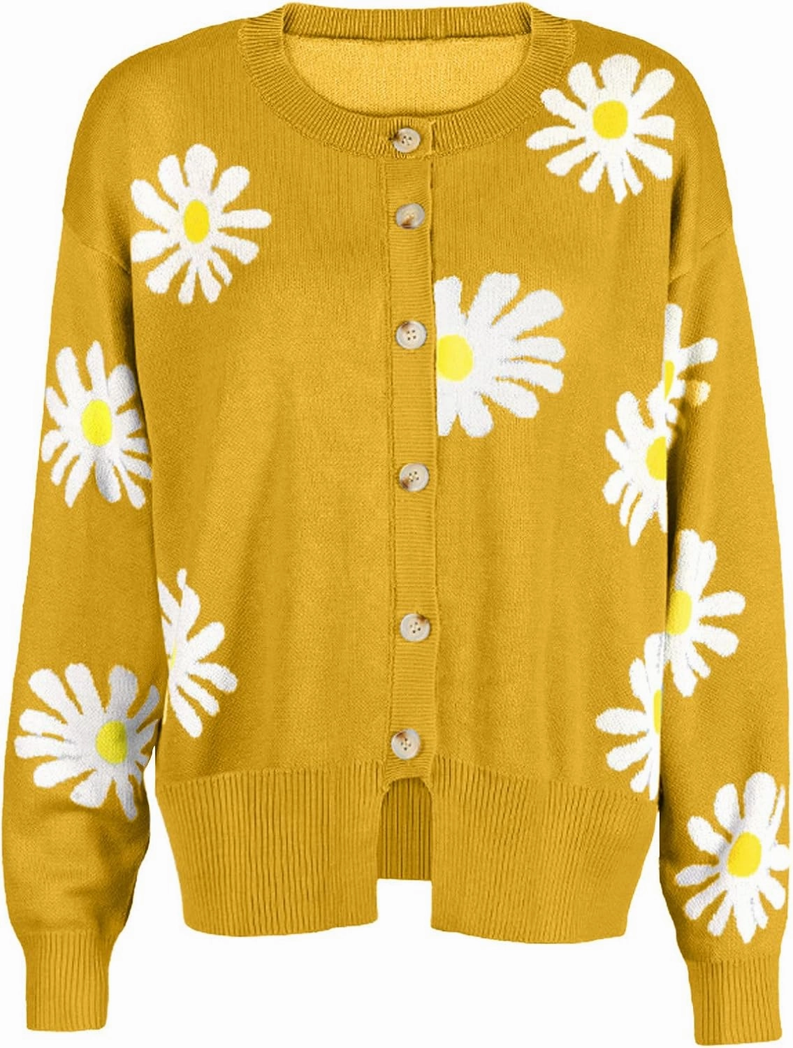 Women’s Knit Loose Cardigan Open Front Button Down Casual Knit Sweaters Fall Loose V Neck Crop Bolero