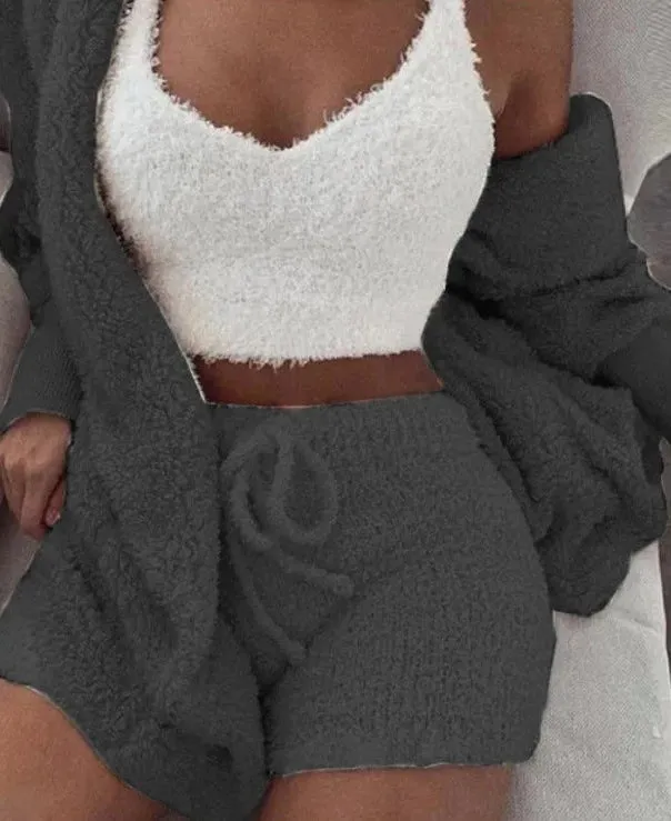 Women's Fluffy Pajamas Set