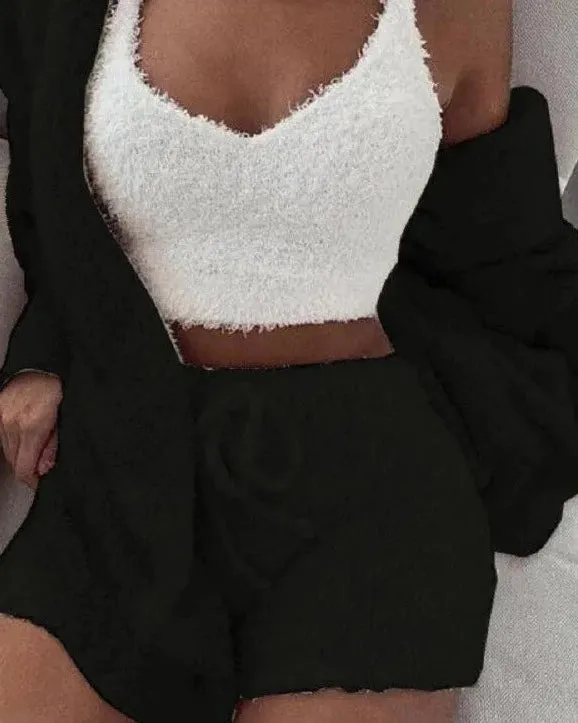 Women's Fluffy Pajamas Set