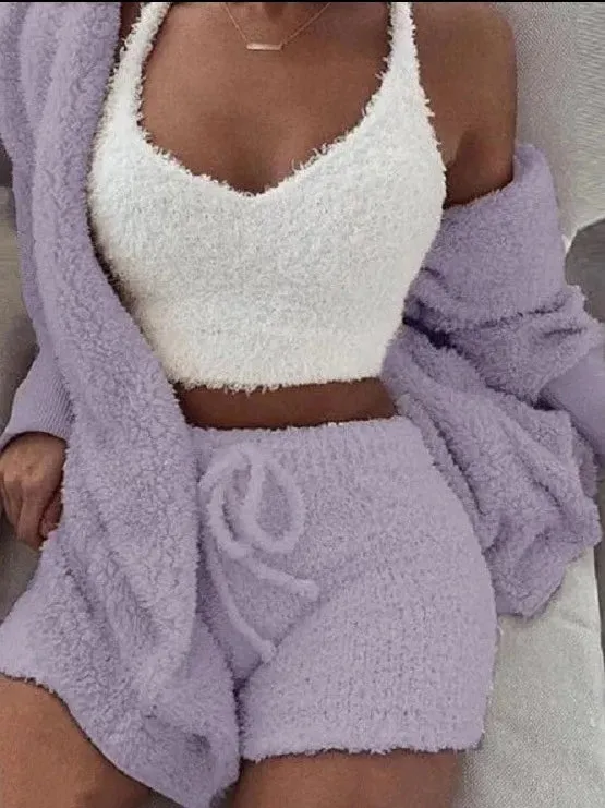 Women's Fluffy Pajamas Set