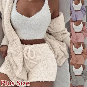 Women's Fluffy Pajamas Set