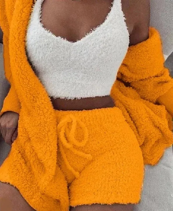 Women's Fluffy Pajamas Set