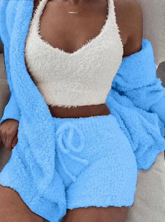 Women's Fluffy Pajamas Set