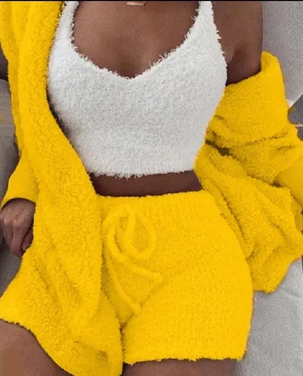 Women's Fluffy Pajamas Set