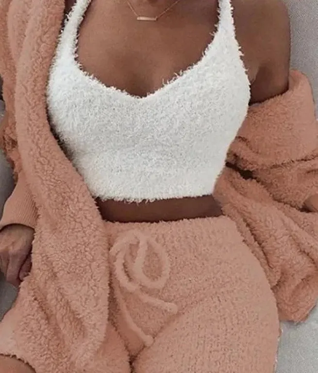 Women's Fluffy Pajamas Set