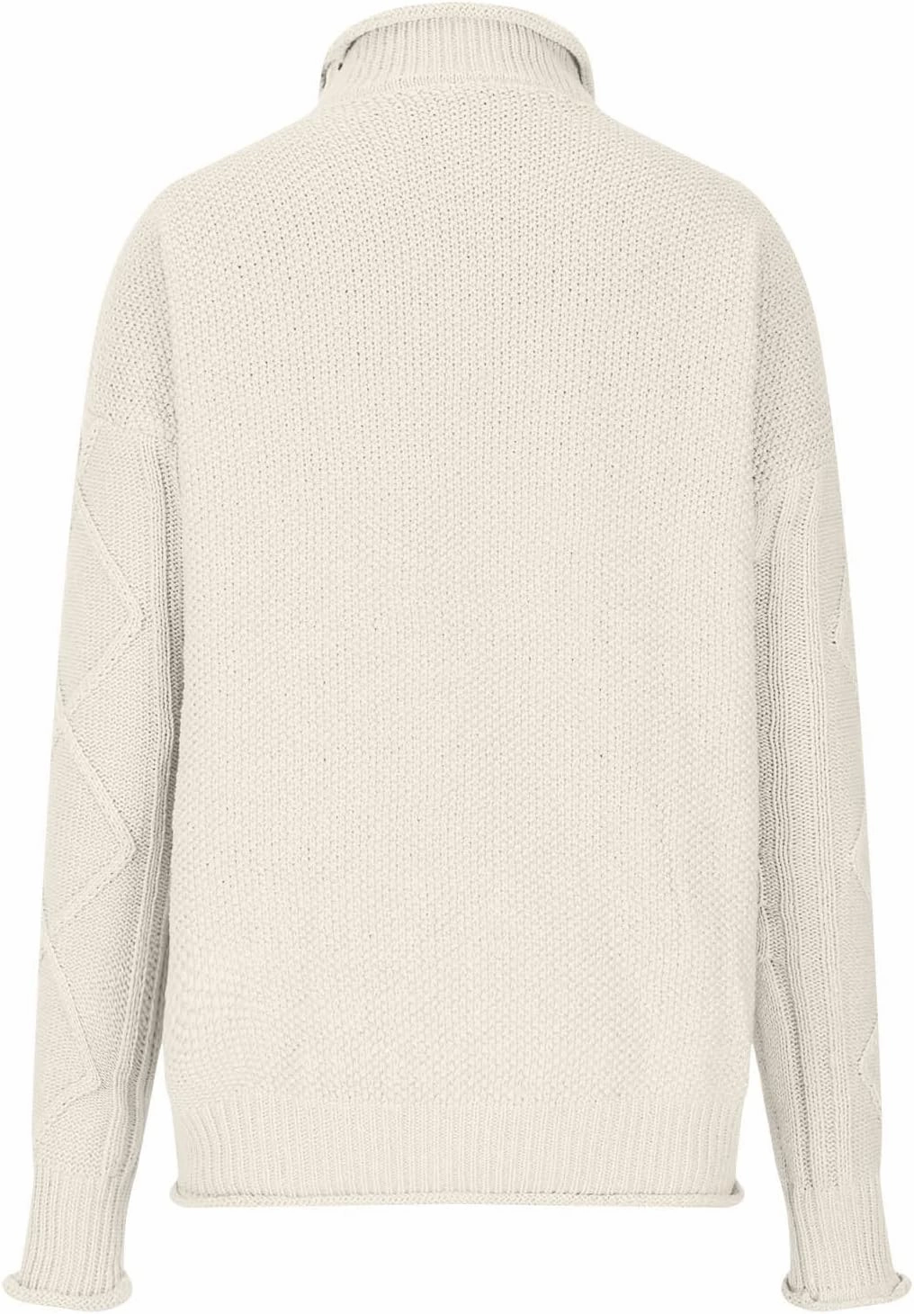 Womens Fall Clothes Fisherman Cable Knit Sweater Mock Neck Lantern Sleeve Knit Top Comfy Clothes for Flying