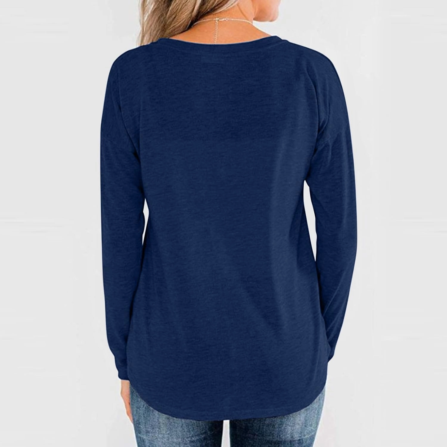 Womens Long Sleeve Tops Dressy Casual Fall Solid Button Down Shirt Loose Fit Work Pullover Blouse Ladies Clothes 2024