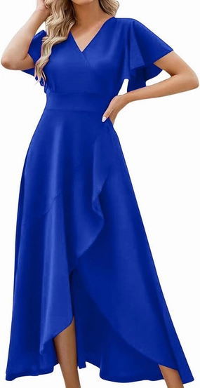 Womens Summer Dress Elegant Formal Party Dress Oversized Short Sleeve High Waist Long Dress Beautiful Princess Gown