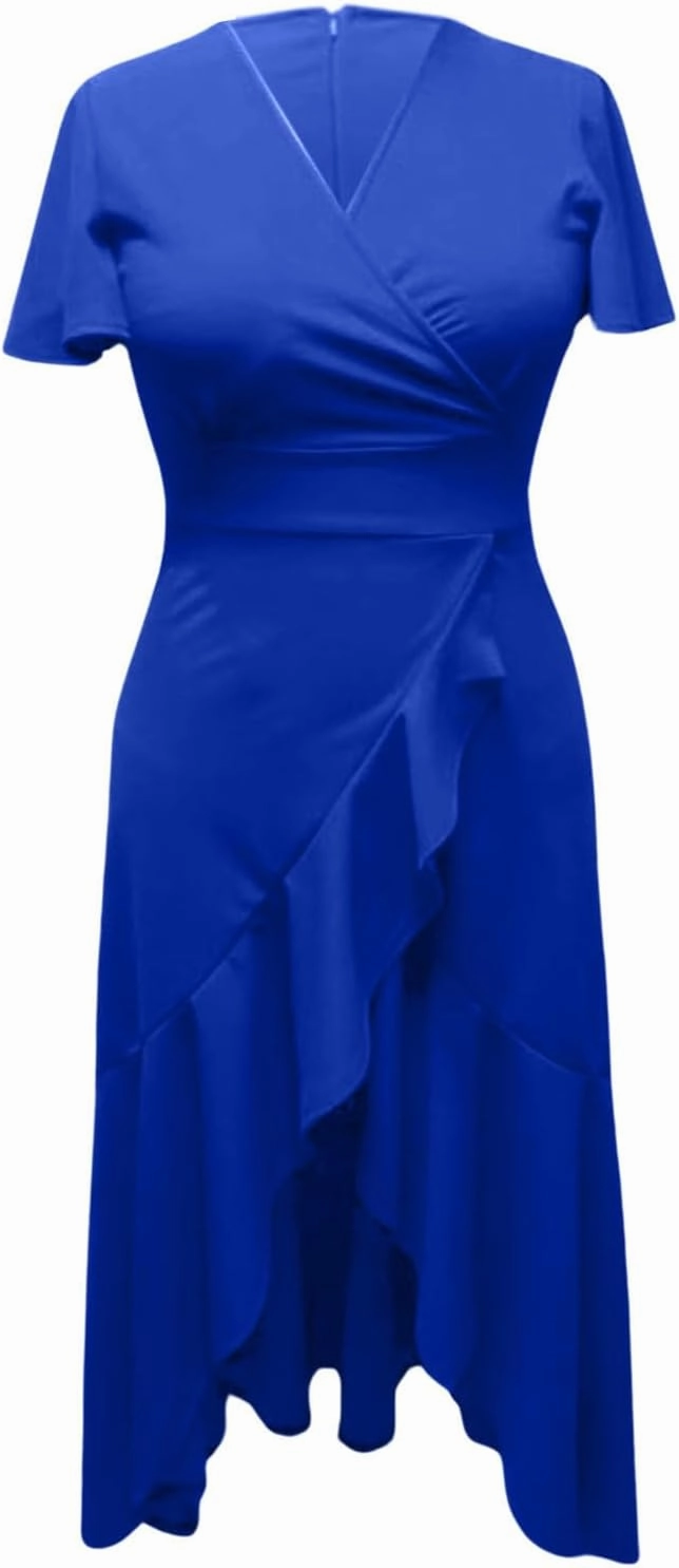 Womens Summer Dress Elegant Formal Party Dress Oversized Short Sleeve High Waist Long Dress Beautiful Princess Gown